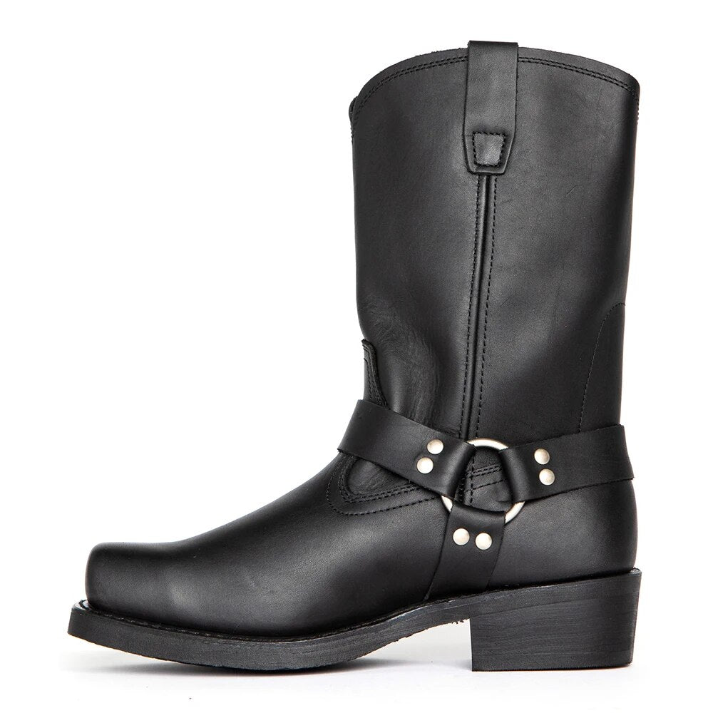 Mateo - Botas Hombre Vaqueras De Cuero Con Hebilla
