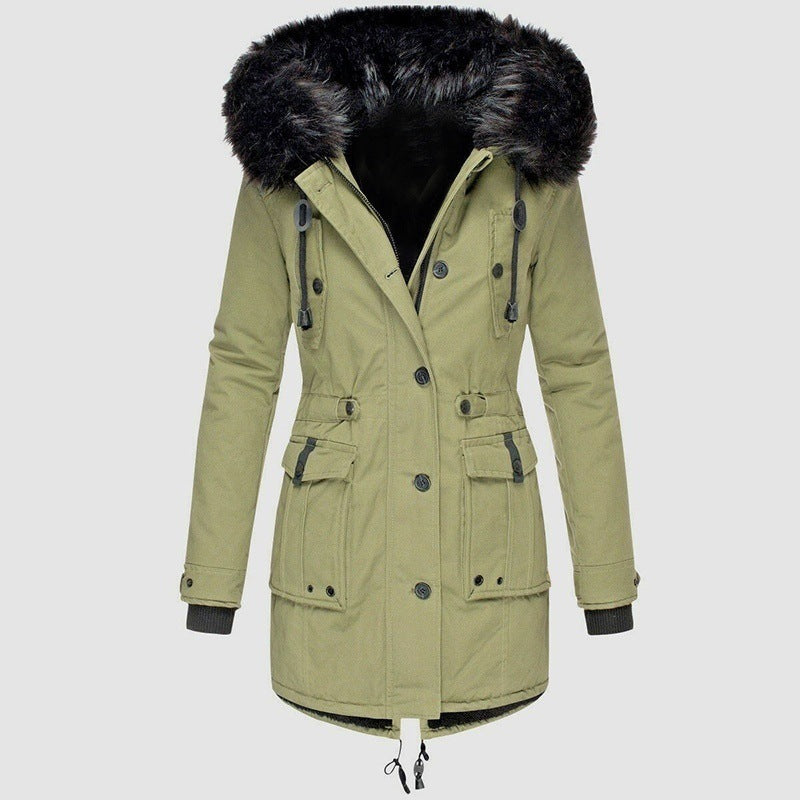 Clara – Parka Acolchada con Capucha de Pelo Sintético