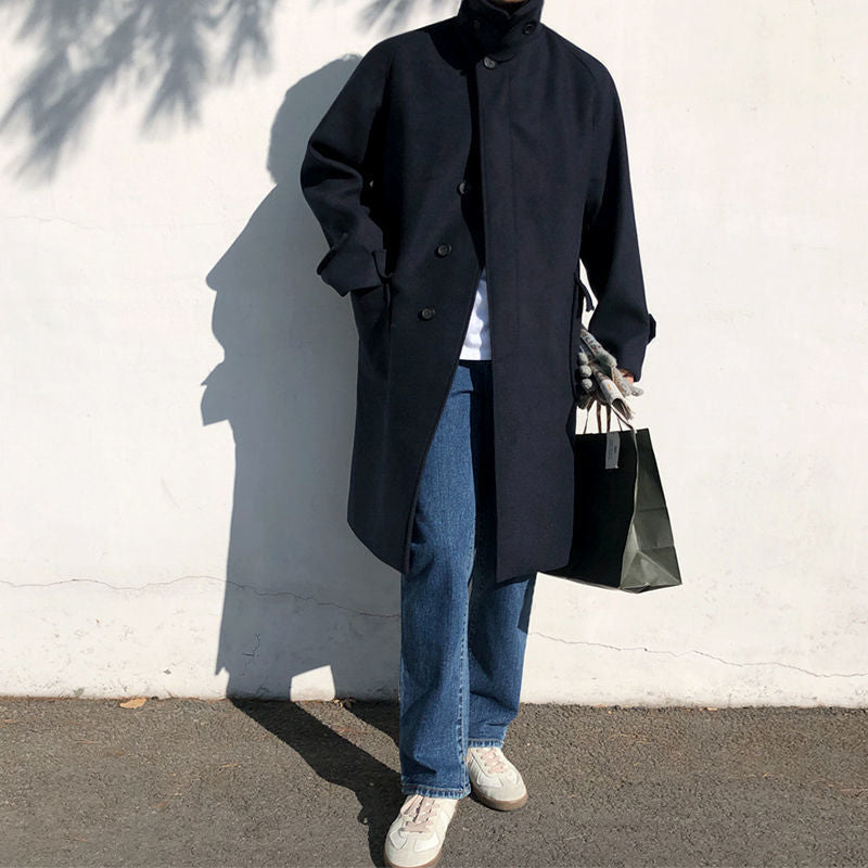 Ricardo - Abrigo de hombre oversize con solapa y botones frontales