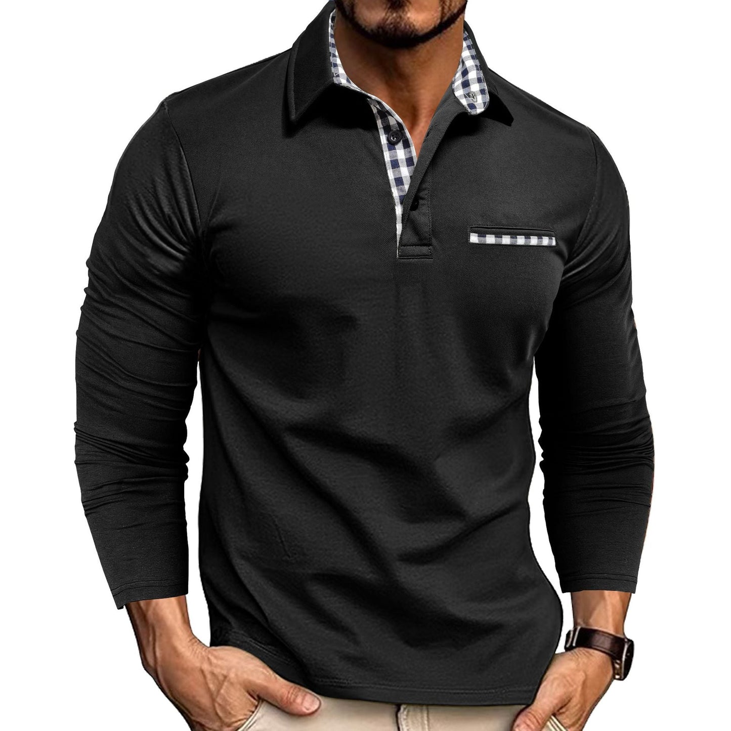 Marco - Polo de hombre manga larga con cuello