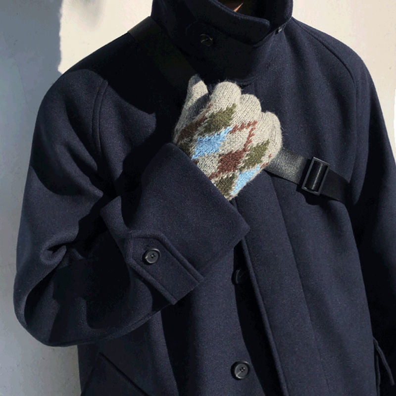 Ricardo - Abrigo de hombre oversize con solapa y botones frontales