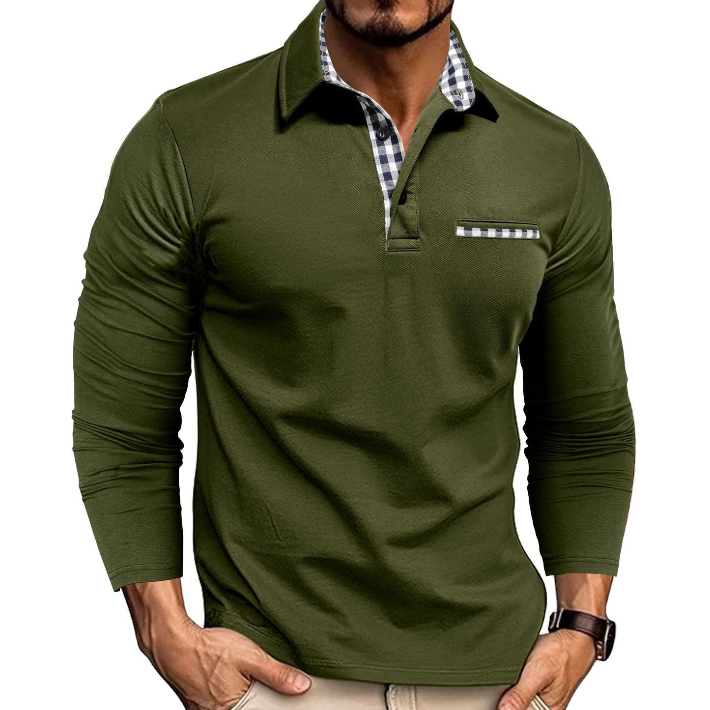 Marco - Polo de hombre manga larga con cuello