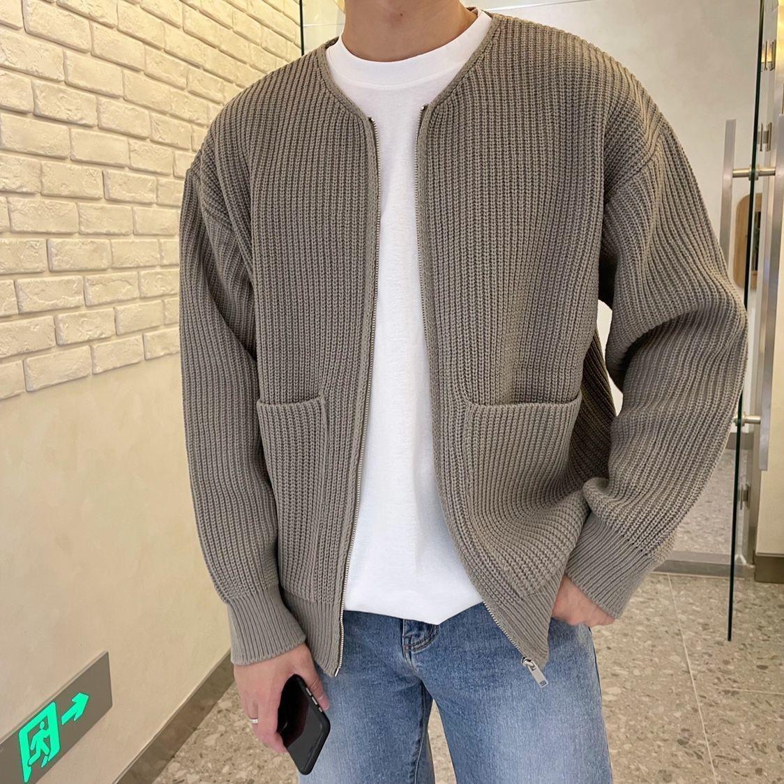 Matías - Chaqueta de hombre con cremallera y tejido