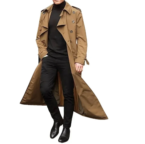 Álvaro – Gabardina larga de invierno para hombre con cierre cruzado