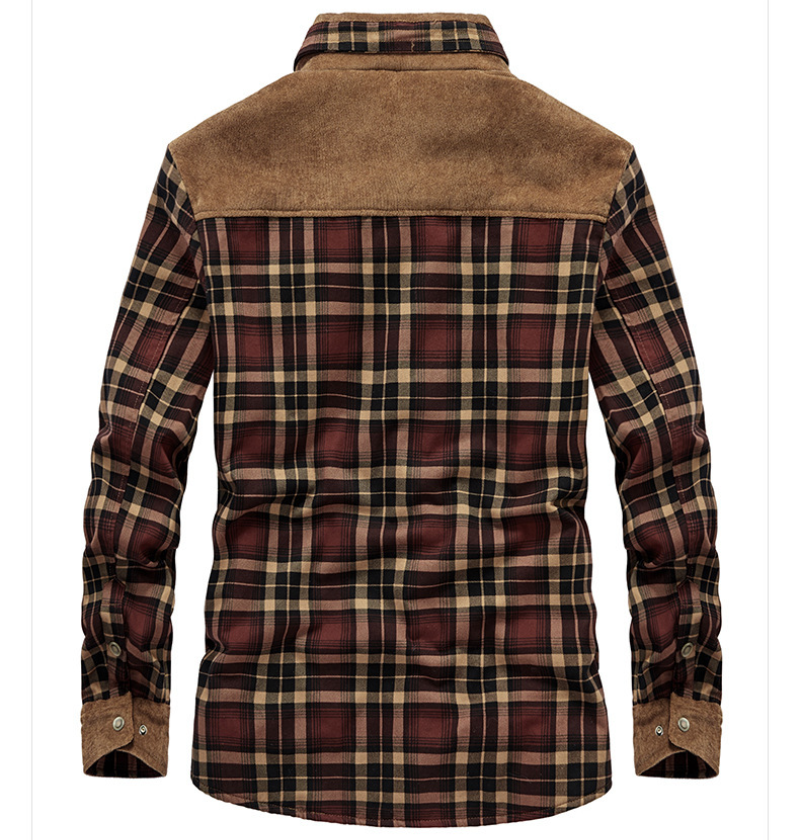 Mateo - camisa de invierno para hombre a cuadros cálida con forro de borrego