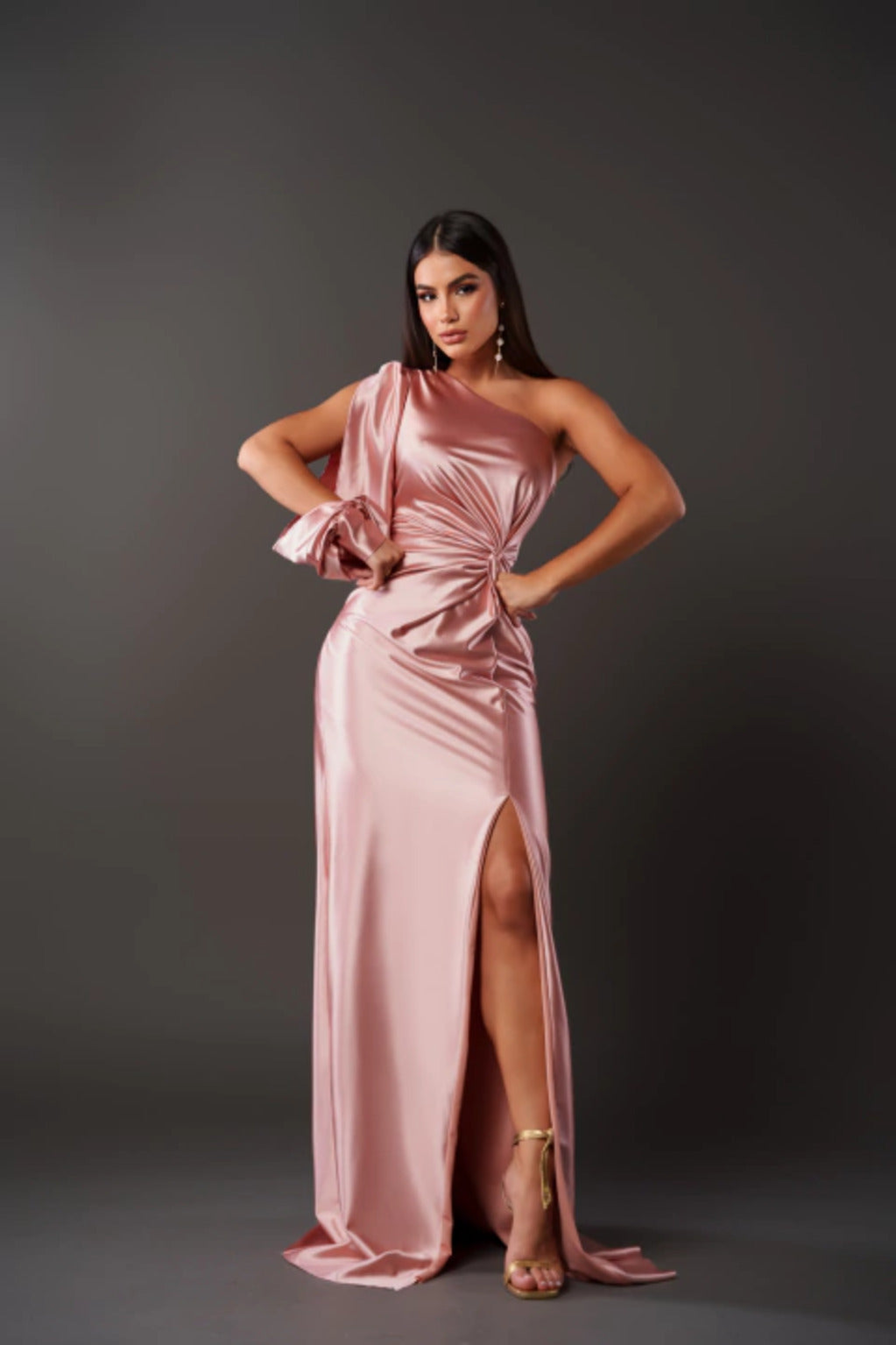 Adriana - Vestido largo asimétrico con abertura mujer