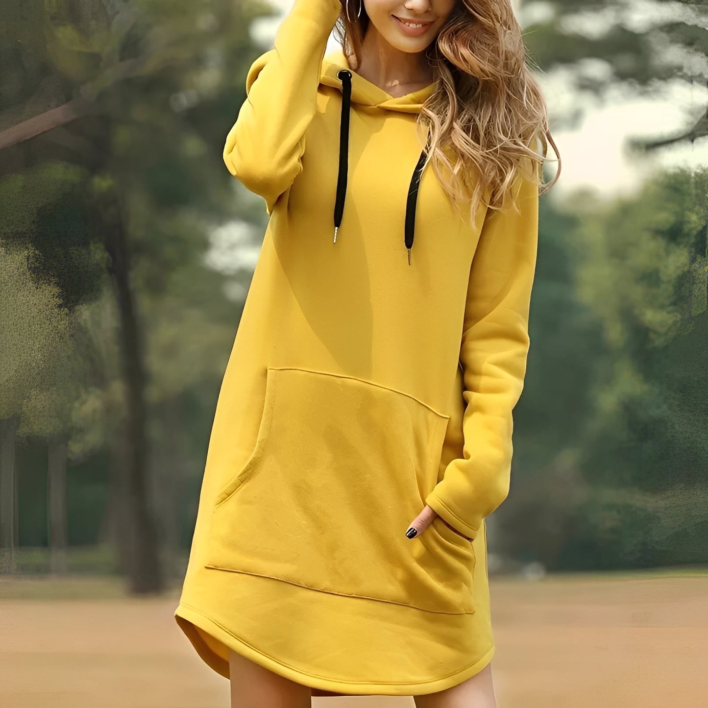 Valentina - Vestido sudadera de algodón con capucha para mujer