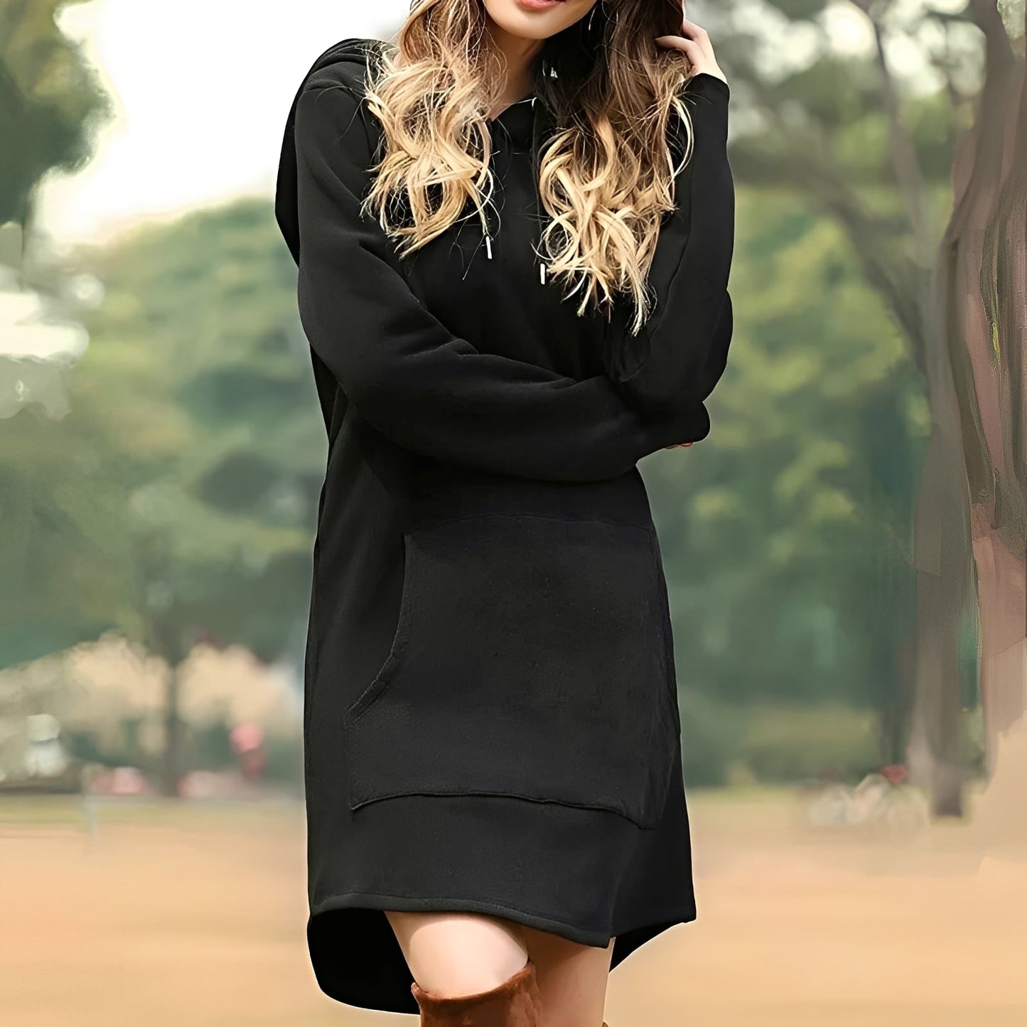 Valentina - Vestido sudadera de algodón con capucha para mujer
