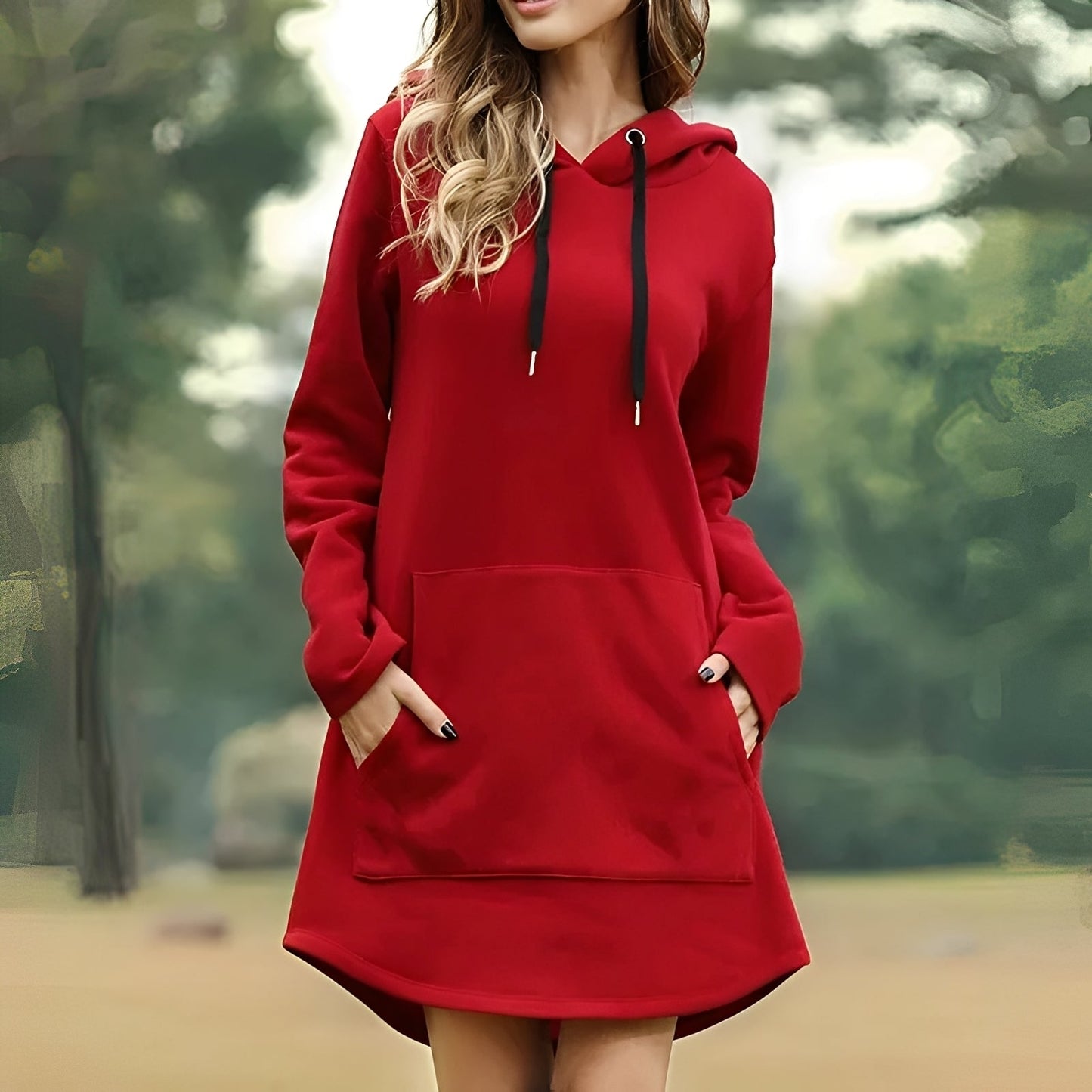 Valentina - Vestido sudadera de algodón con capucha para mujer