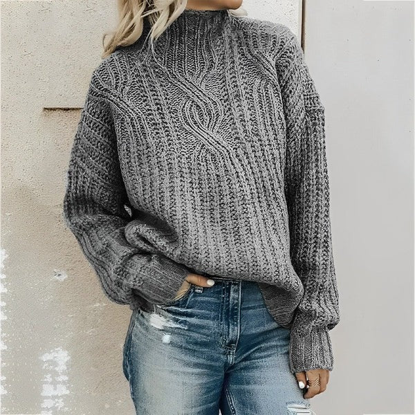 Isabella – Suéter de punto grueso con cuello alto para mujer