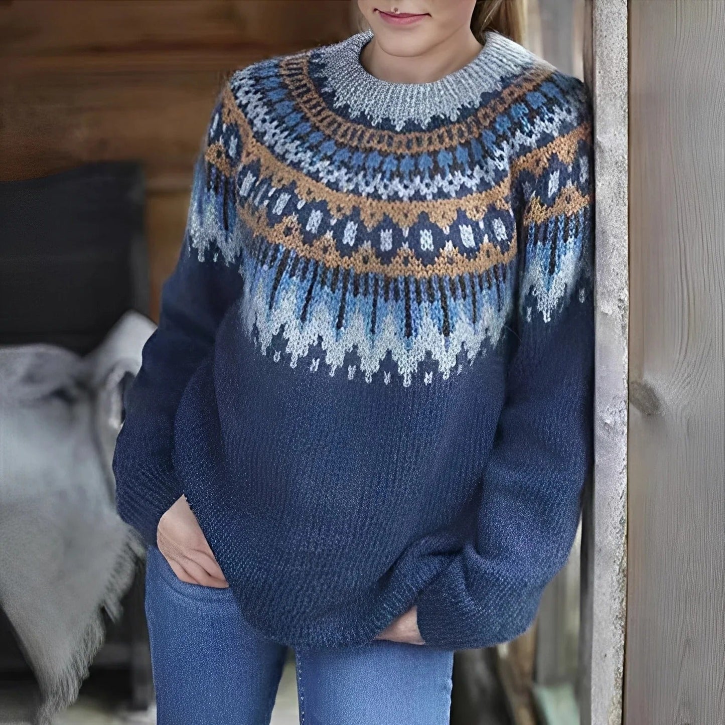 Clara - Jersey de cachemira para mujer con cuello alto y