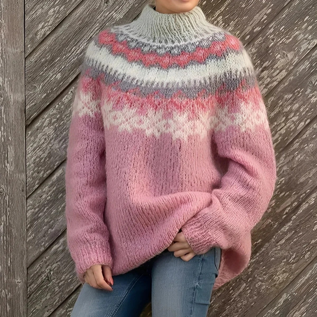 Clara - Jersey de cachemira para mujer con cuello alto y