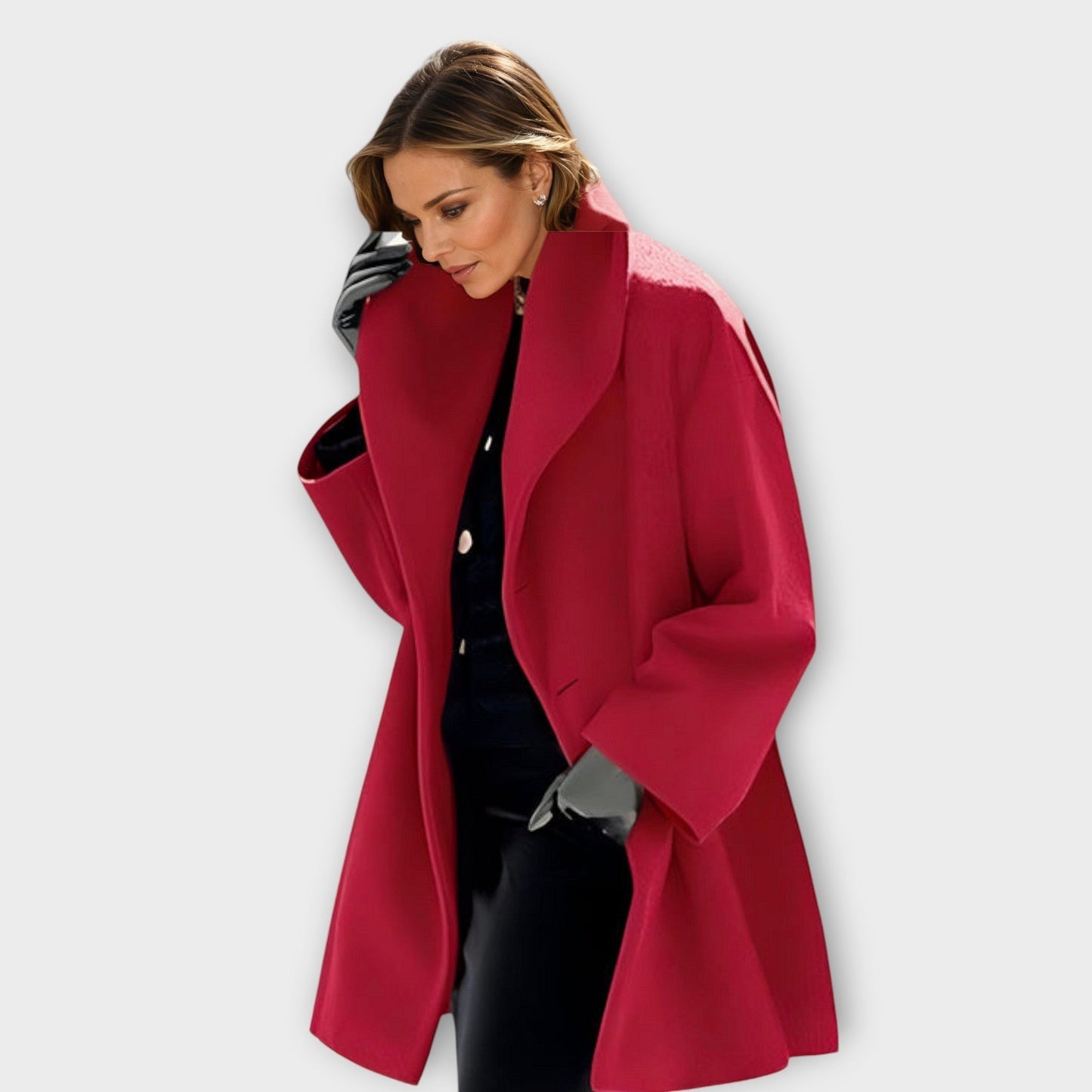 Sofía - Abrigo lana elegante mujer corte amplio