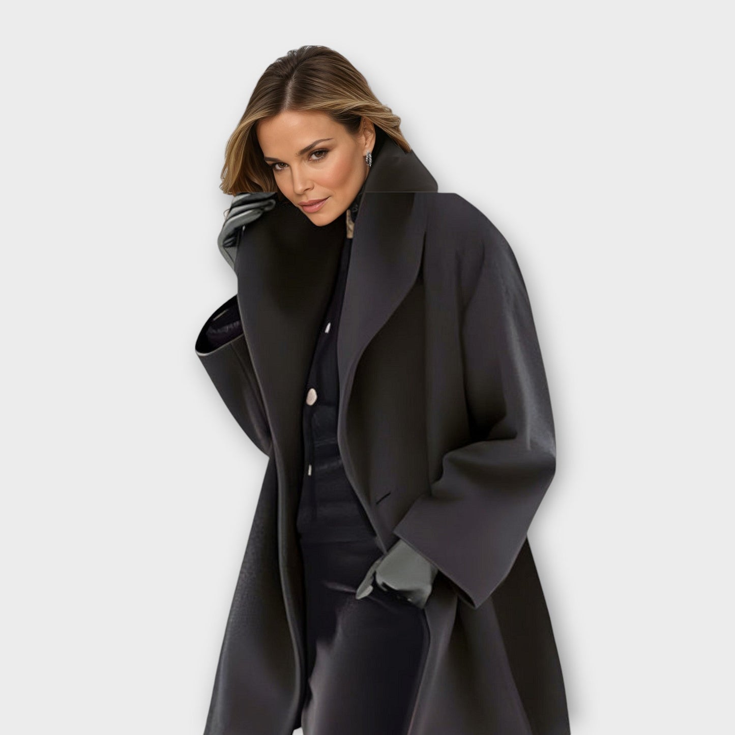 Sofía - Abrigo lana elegante mujer corte amplio