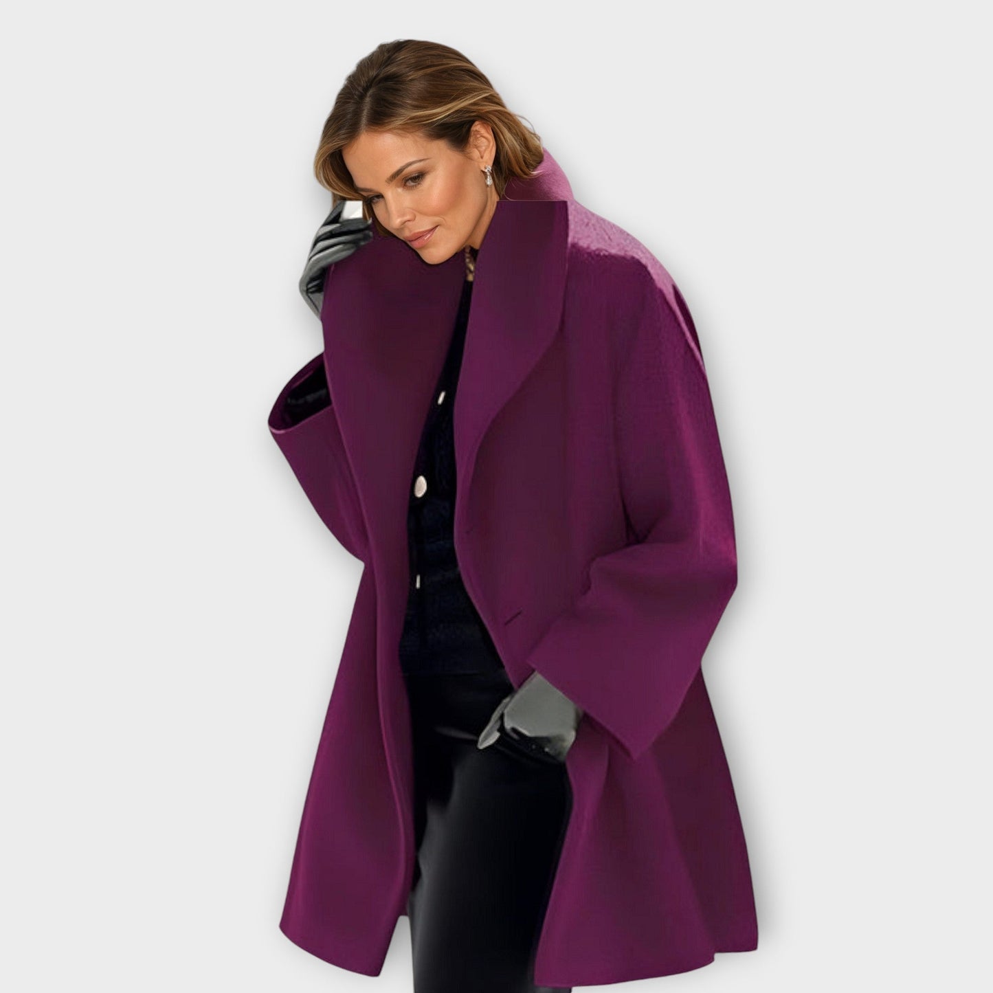 Sofía - Abrigo lana elegante mujer corte amplio