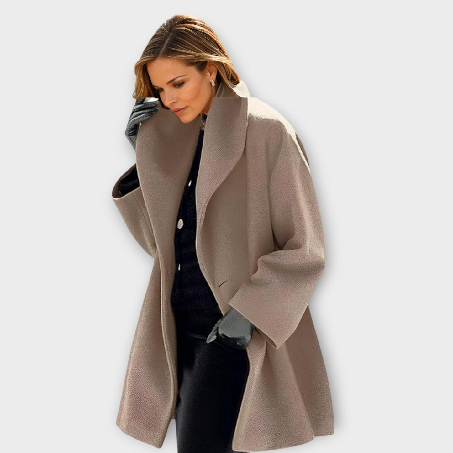 Sofía - Abrigo lana elegante mujer corte amplio
