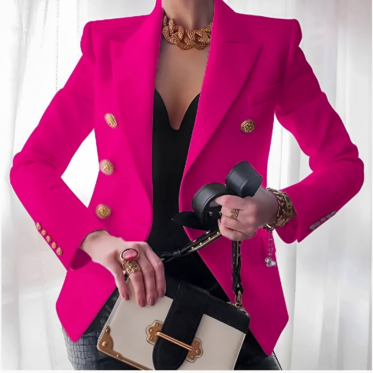Atenea - Blazer mujer con botones dorados