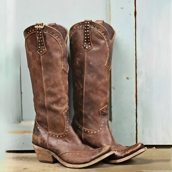 Terra – Botas Cowboy de estilo vintage con tachuelas