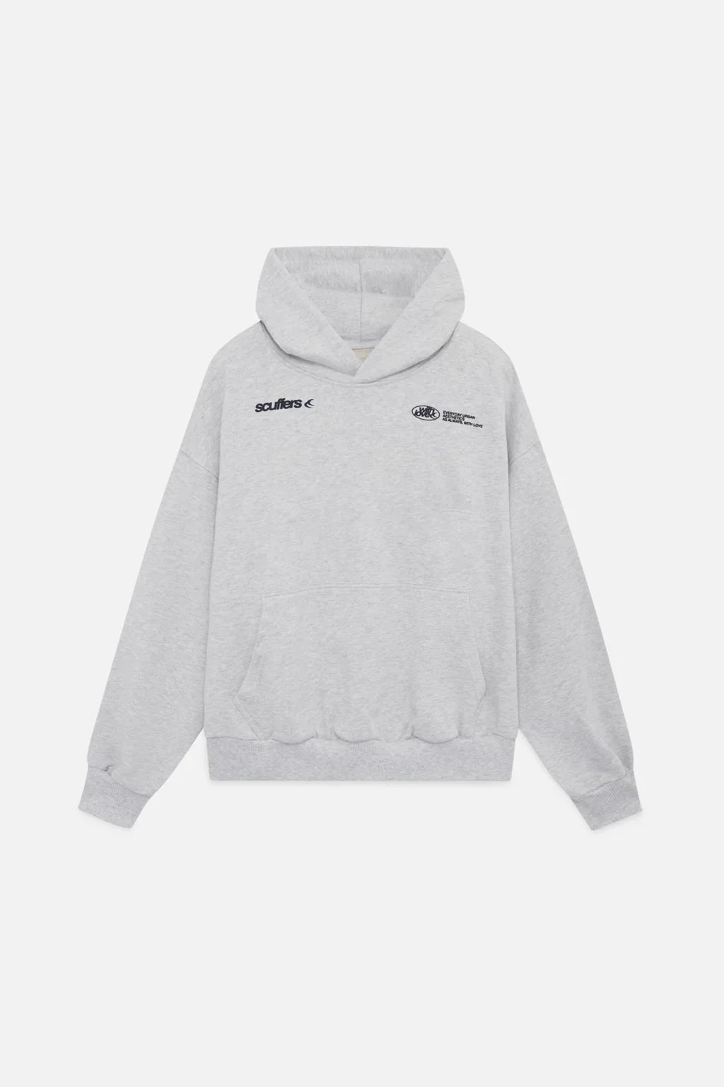 Sky - Sudadera cropped azul marino con pantalón vaquero ancho mujer