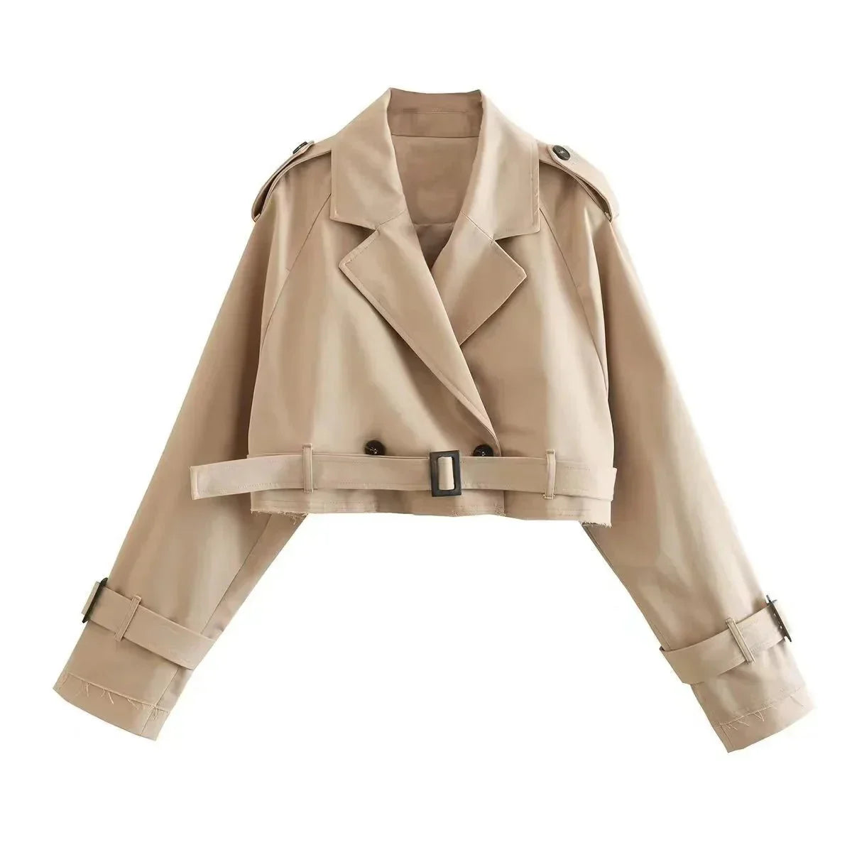 Valeria - Chaqueta algodón corta estilo trench para mujer