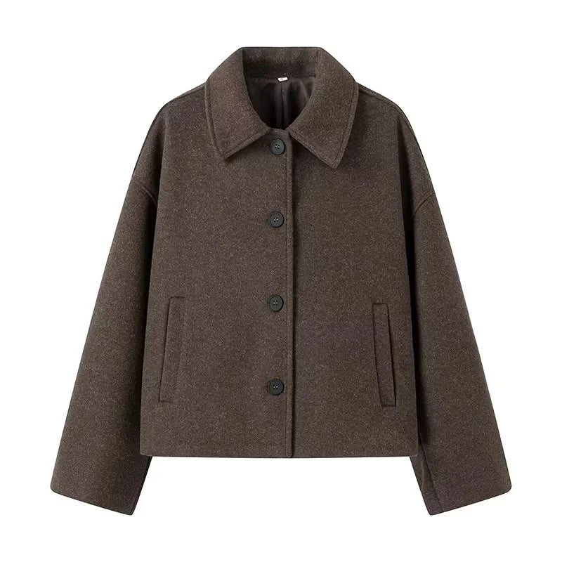 Clara - Chaqueta Mujer Corta de Lana con Botones