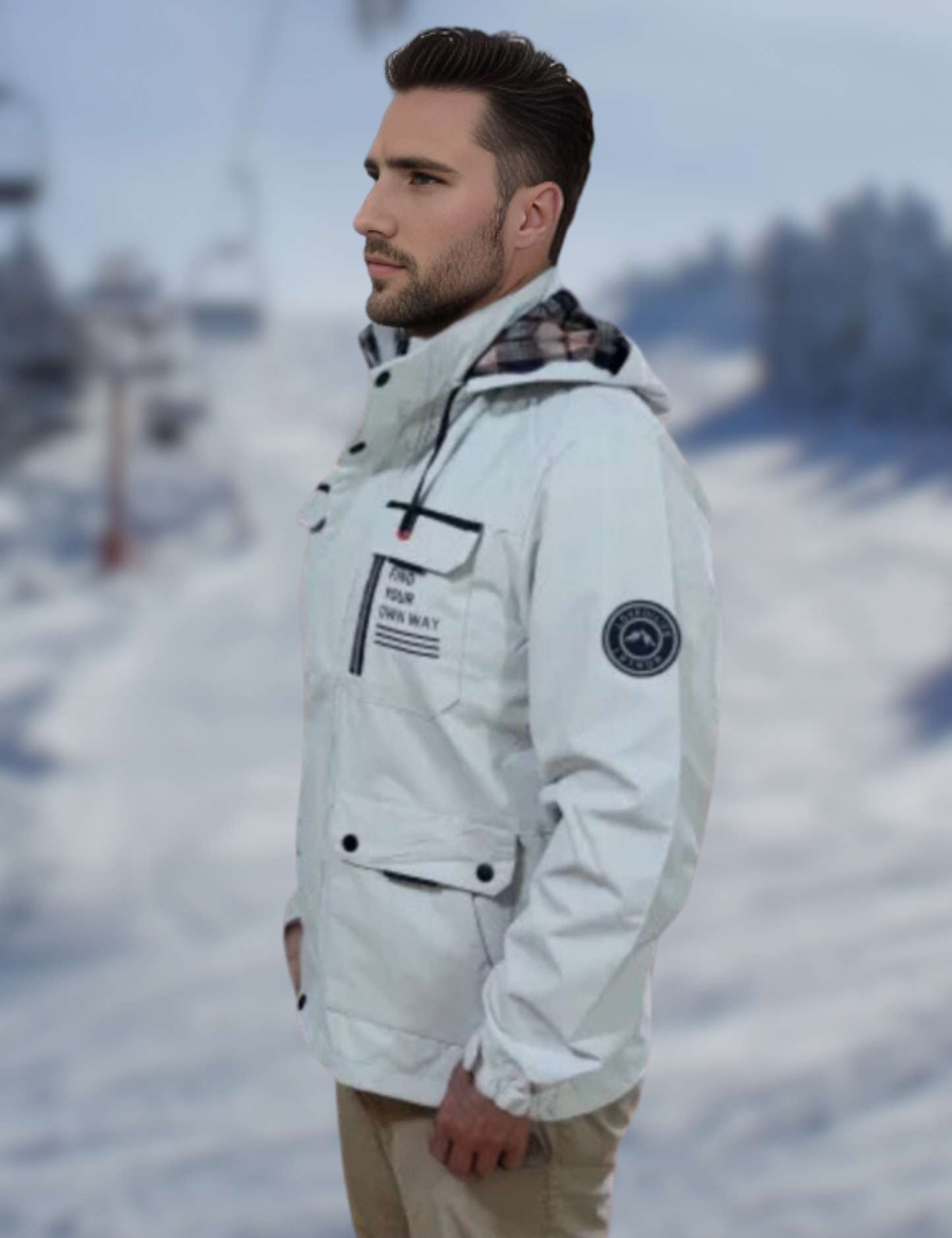 Hugo - Chaqueta negra con capucha multi-bolsillos hombre