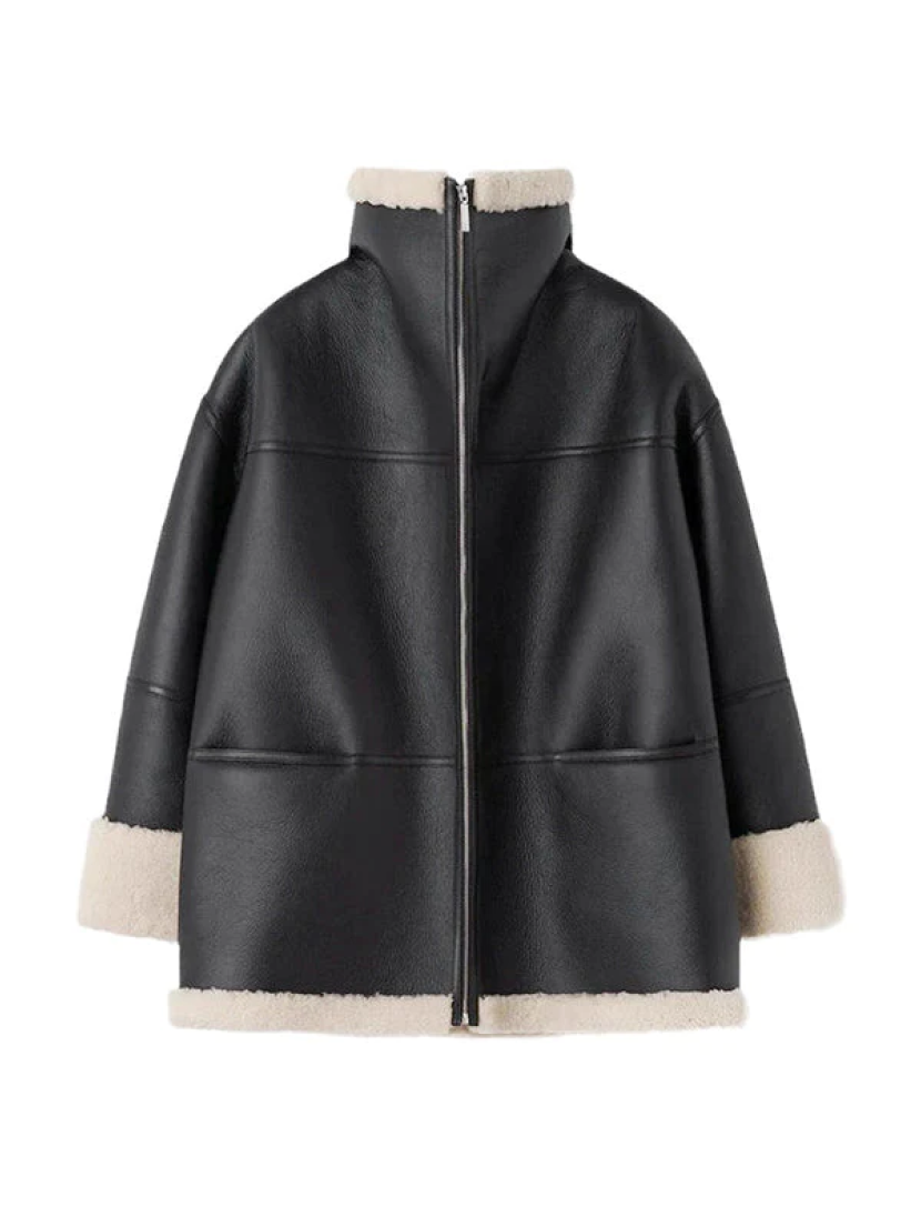 Liv – Chaqueta de piel de oveja para mujer en estilo oversize