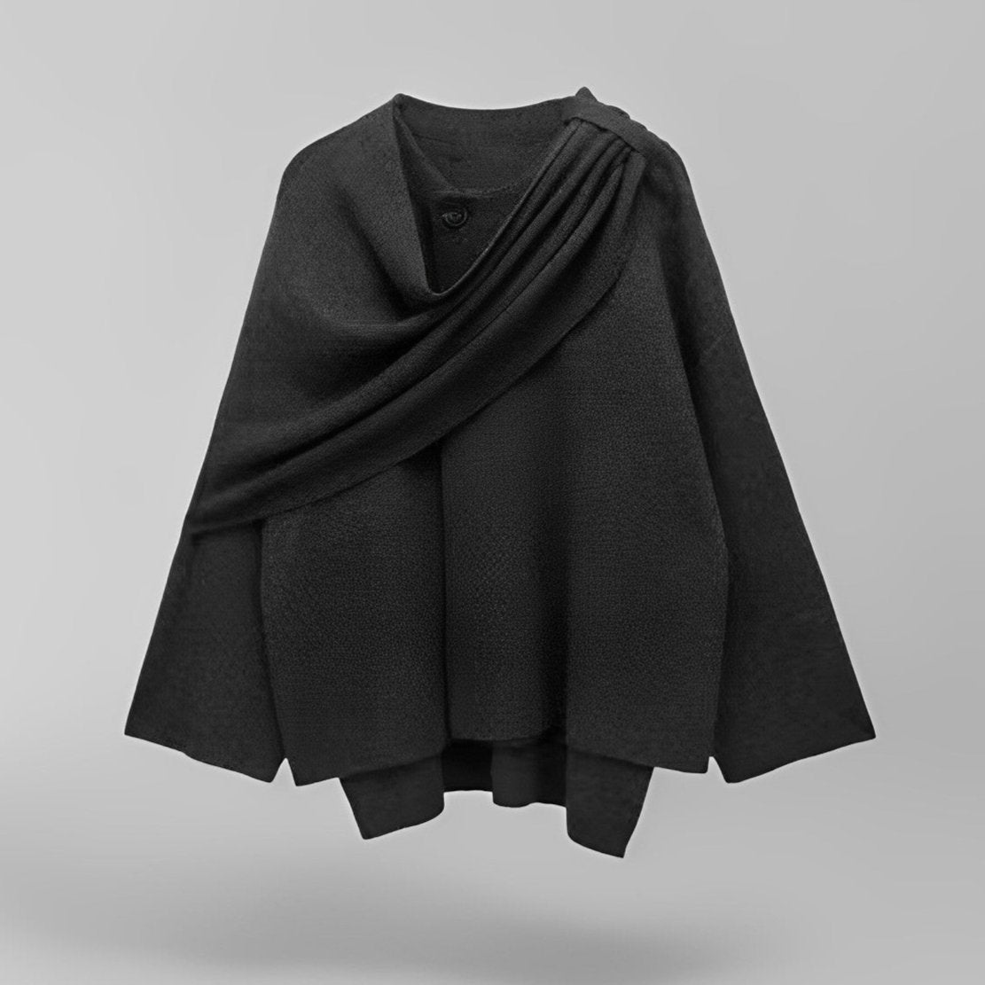 Aurora - Poncho de lana elegante con manga amplia mujer