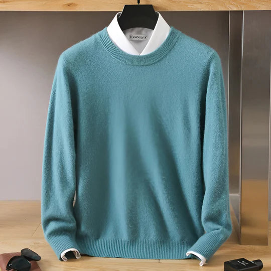Adrián - Suéter cashmere básico hombre cuello redondo