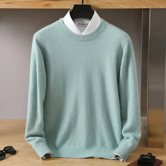 Adrián - Suéter cashmere básico hombre cuello redondo