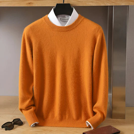 Adrián - Suéter cashmere básico hombre cuello redondo