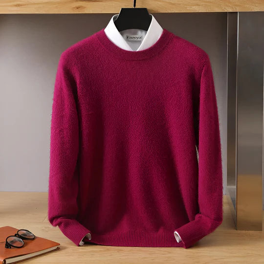 Adrián - Suéter cashmere básico hombre cuello redondo