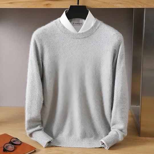 Adrián - Suéter cashmere básico hombre cuello redondo