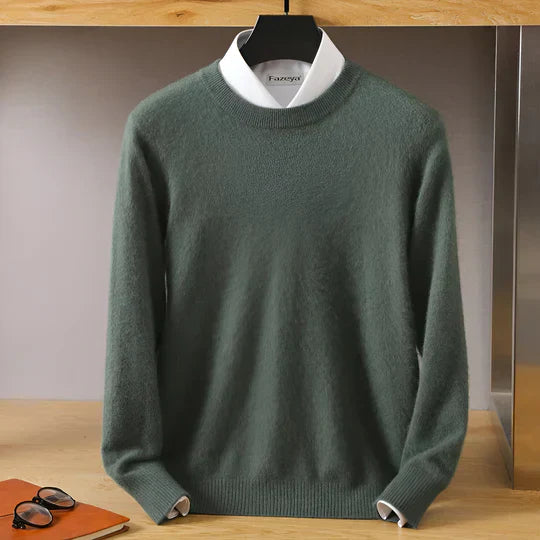 Adrián - Suéter cashmere básico hombre cuello redondo