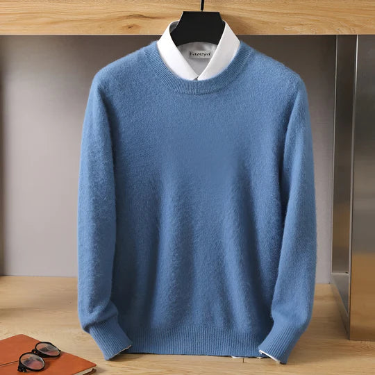 Adrián - Suéter cashmere básico hombre cuello redondo