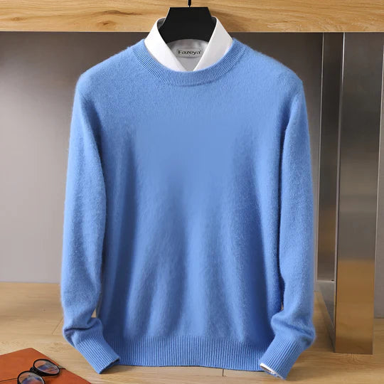 Adrián - Suéter cashmere básico hombre cuello redondo