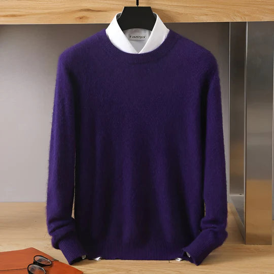 Adrián - Suéter cashmere básico hombre cuello redondo