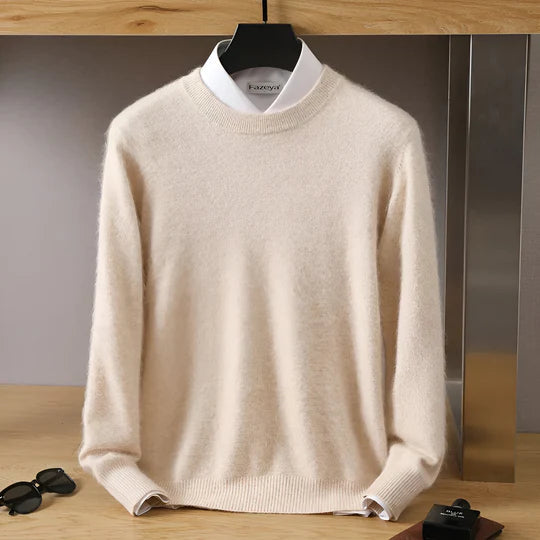 Adrián - Suéter cashmere básico hombre cuello redondo