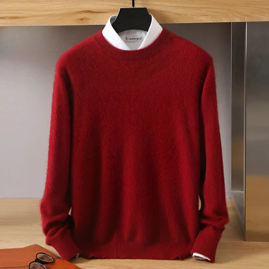 Adrián - Suéter cashmere básico hombre cuello redondo