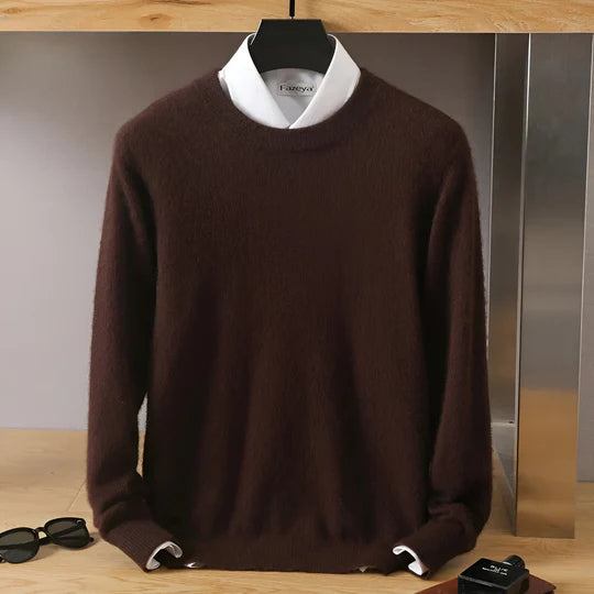Adrián - Suéter cashmere básico hombre cuello redondo