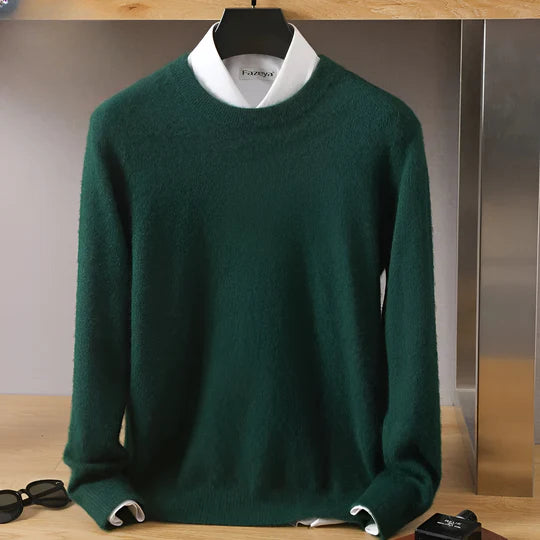 Adrián - Suéter cashmere básico hombre cuello redondo