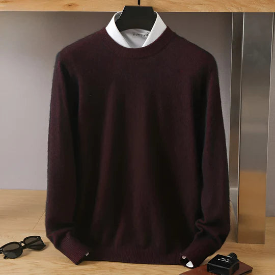 Adrián - Suéter cashmere básico hombre cuello redondo