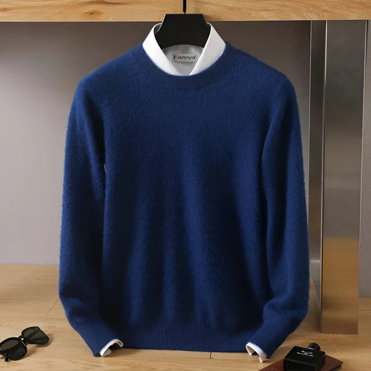 Adrián - Suéter cashmere básico hombre cuello redondo