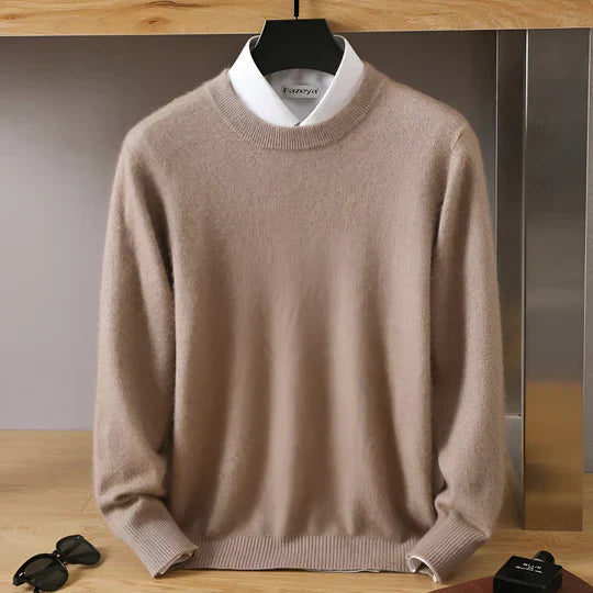 Adrián - Suéter cashmere básico hombre cuello redondo