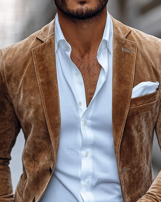 Alejandro – Americana de Hombre en Ante con Corte Moderno