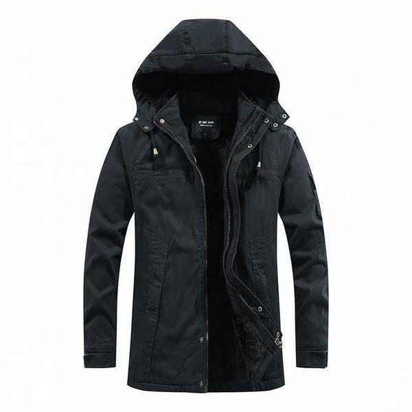 Ismael - chaqueta algodón de invierno para hombre con capucha y forro de felpa