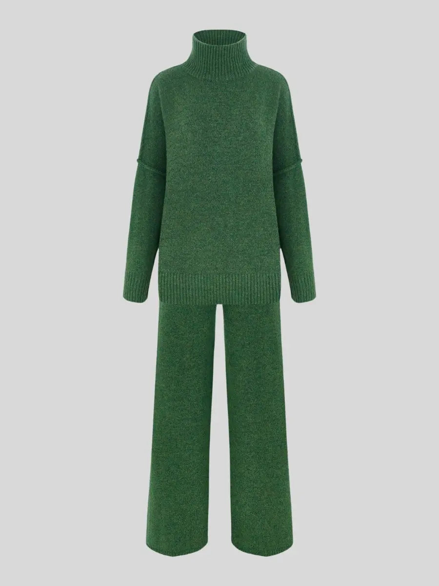 Elisa - Conjunto Mujer De Punto Con Jersey Oversize Y Pantalón Ancho