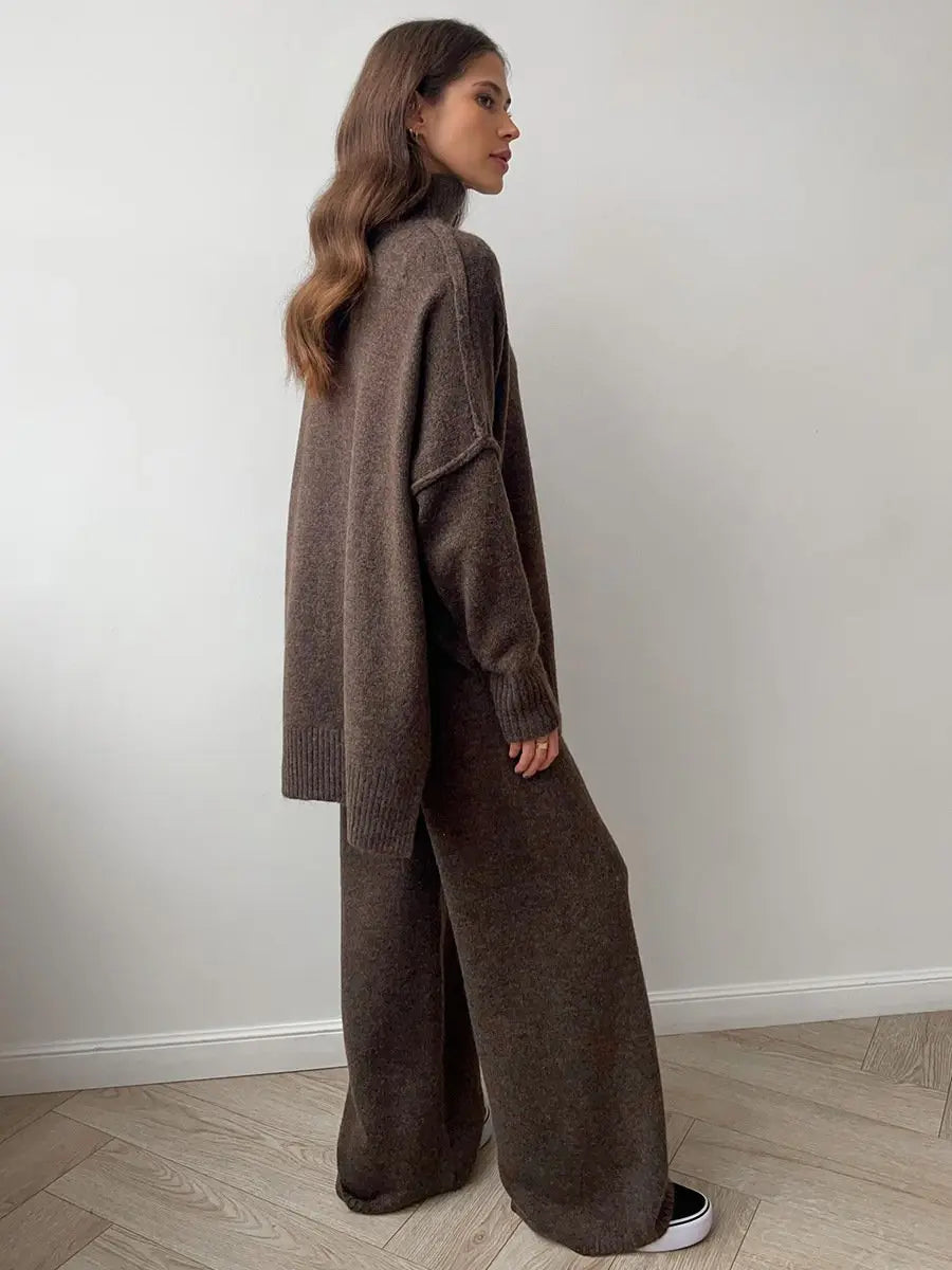 Elisa - Conjunto Mujer De Punto Con Jersey Oversize Y Pantalón Ancho
