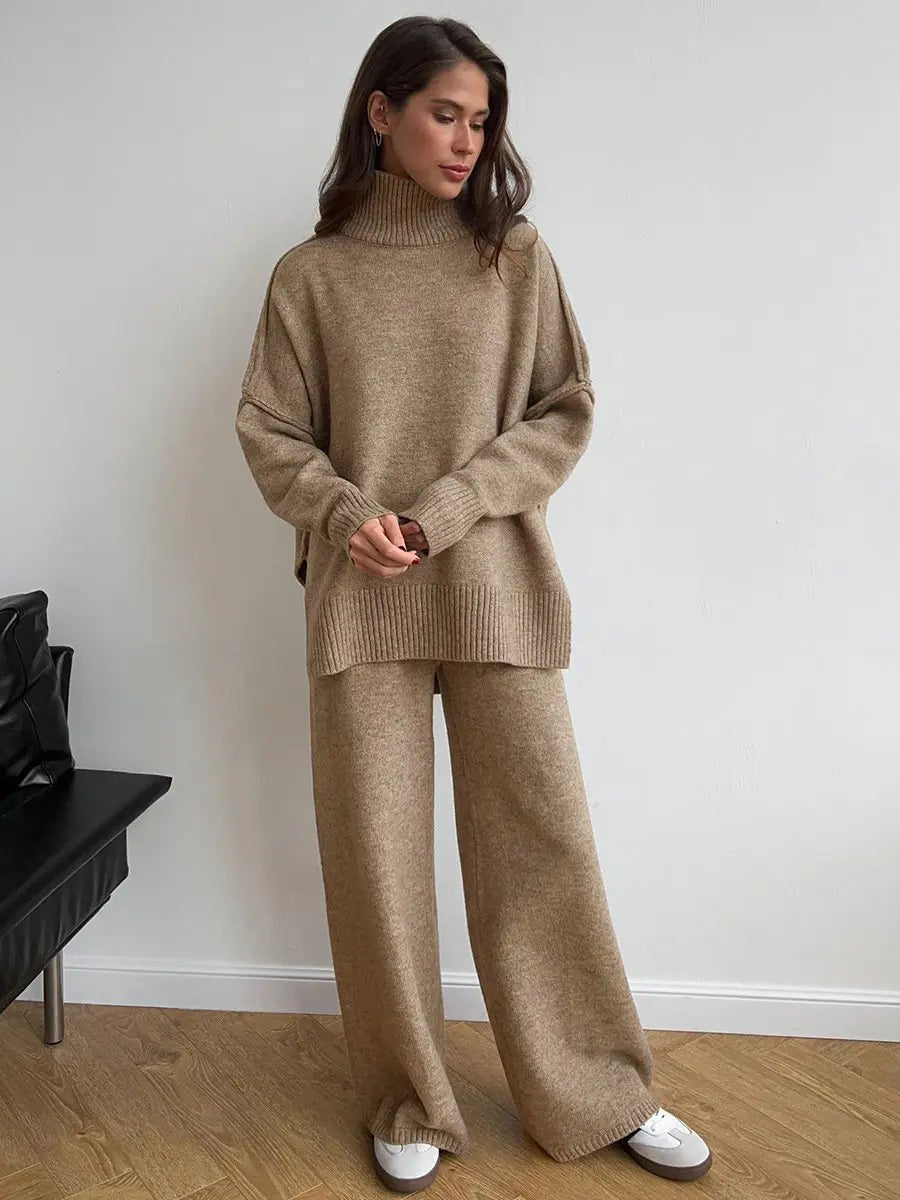 Elisa - Conjunto Mujer De Punto Con Jersey Oversize Y Pantalón Ancho