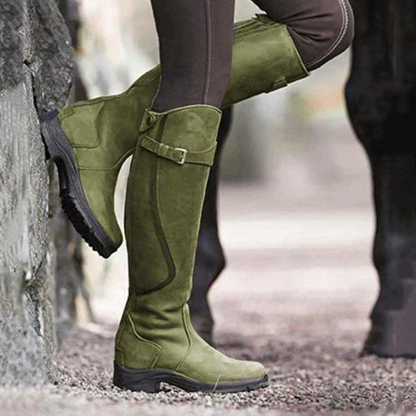 Claudia – Botas altas de cuero impermeable para mujer